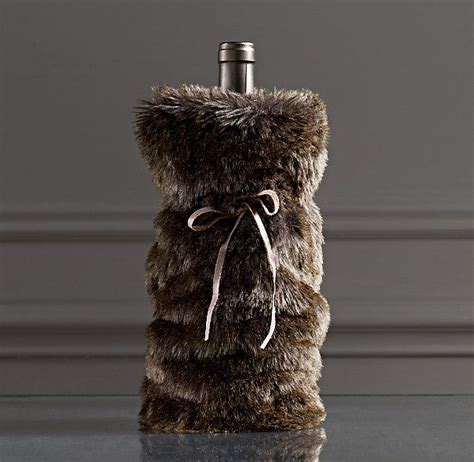 fake fur wine bottle bag|Faux Fur Bottle Bag .